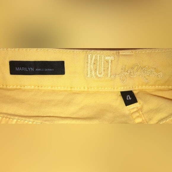 Kut from the Kloth Sz 4 Yellow Marilyn Ankle Skinny Jeans - Picture 6 of 8